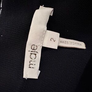 Maje Black and White Zigzag Dress